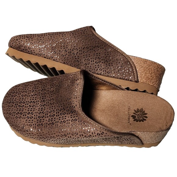 Yellowbox Madwell Laser Cut Clogs Size 10 Brown Comfort - Picture 4 of 7